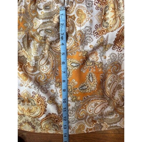 H&M Womens Orange Sleeveless Tank Top Cami Flowy Paisley Top Shirt‎ Sz 8 MED - Picture 11 of 12